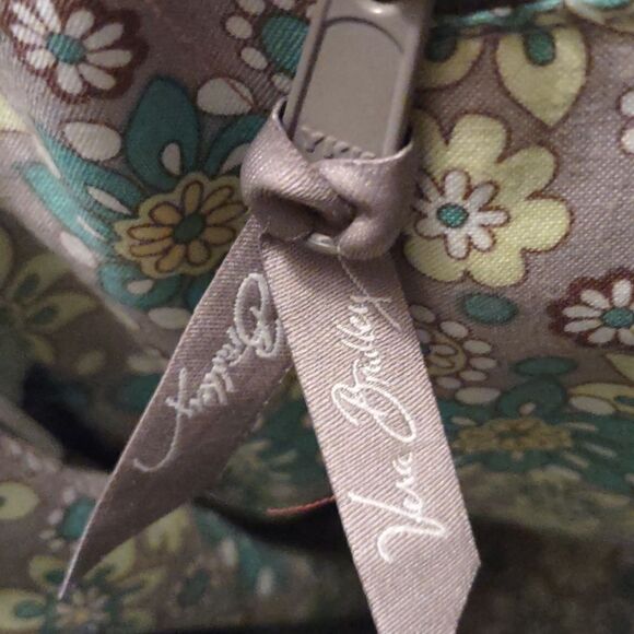 Vera Bradley attache briefcase Paisley Aqua Yellow Floral shoulder strap handle - Picture 10 of 12